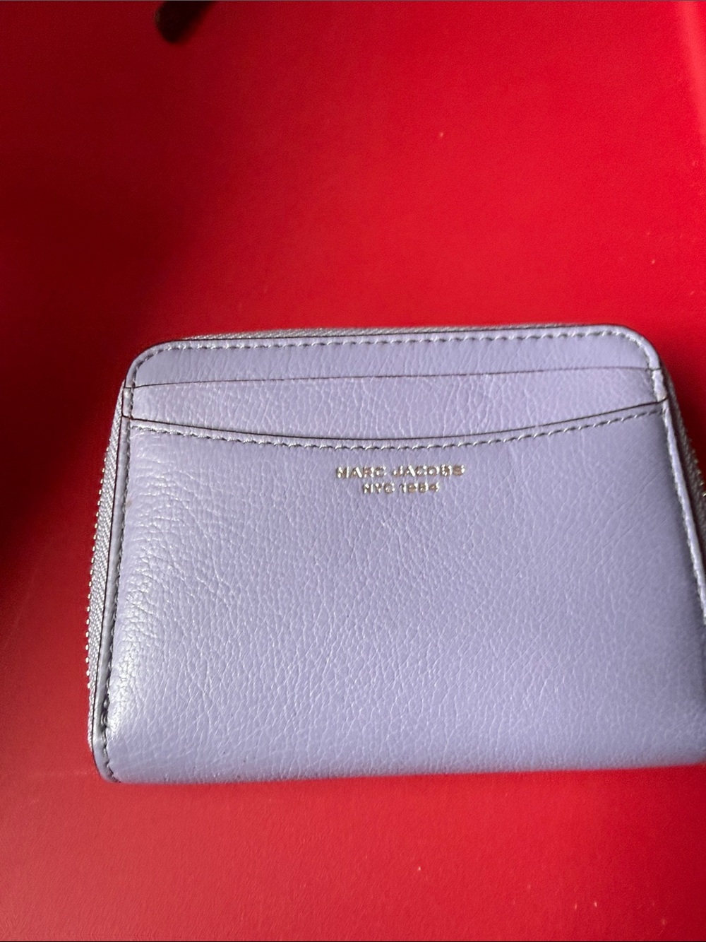 Marc Jacobs Lavender Pebbled Leather Zip Wallet